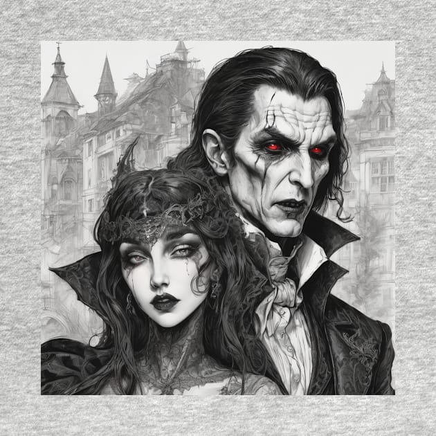 vampire painting   art watercoler by nonagobich